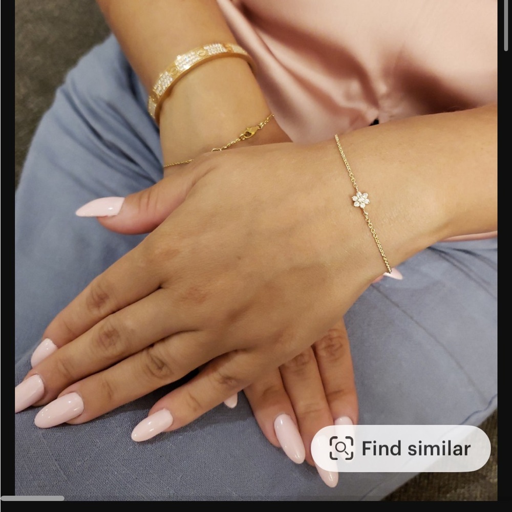 Diamond Flower Bracelet (14k gold)